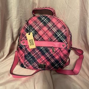 Stylish Pink Plaid Madden NYC backpack/purse